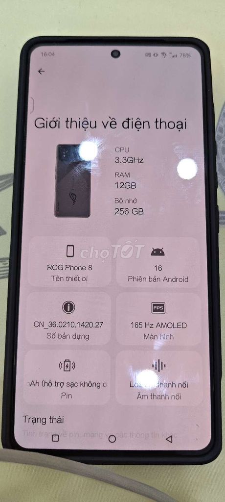 ROG Phone 8, gam12/ 256GB Xám. Mua bán Điện thoại tại Quận Bình Thạnh Tp Hồ Chí Minh được đăng bởi A Ba Báo hình 1
