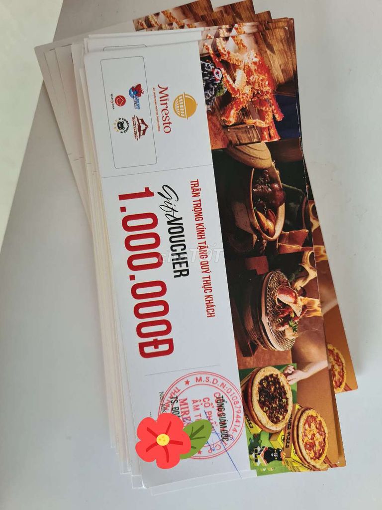 Voucher ăn uống Miresto 1.000.000đ. Mua bán Đồ ăn, thực phẩm và các loại khác tại Thành phố Thủ Đức Tp Hồ Chí Minh được đăng bởi Hồng Phương hình 1
