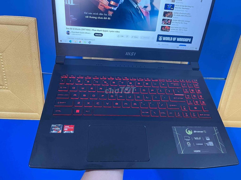 Laptop Gaming MSI Bravo 15 B5DD R5 5800H/8G/512G