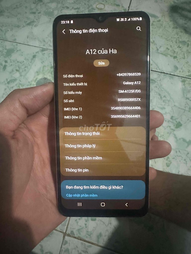 Samsung Galaxy A12 Trắng. Mua bán Điện thoại tại Thị xã Bến Cát Bình Dương được đăng bởi Lý Thái Hà hình 1