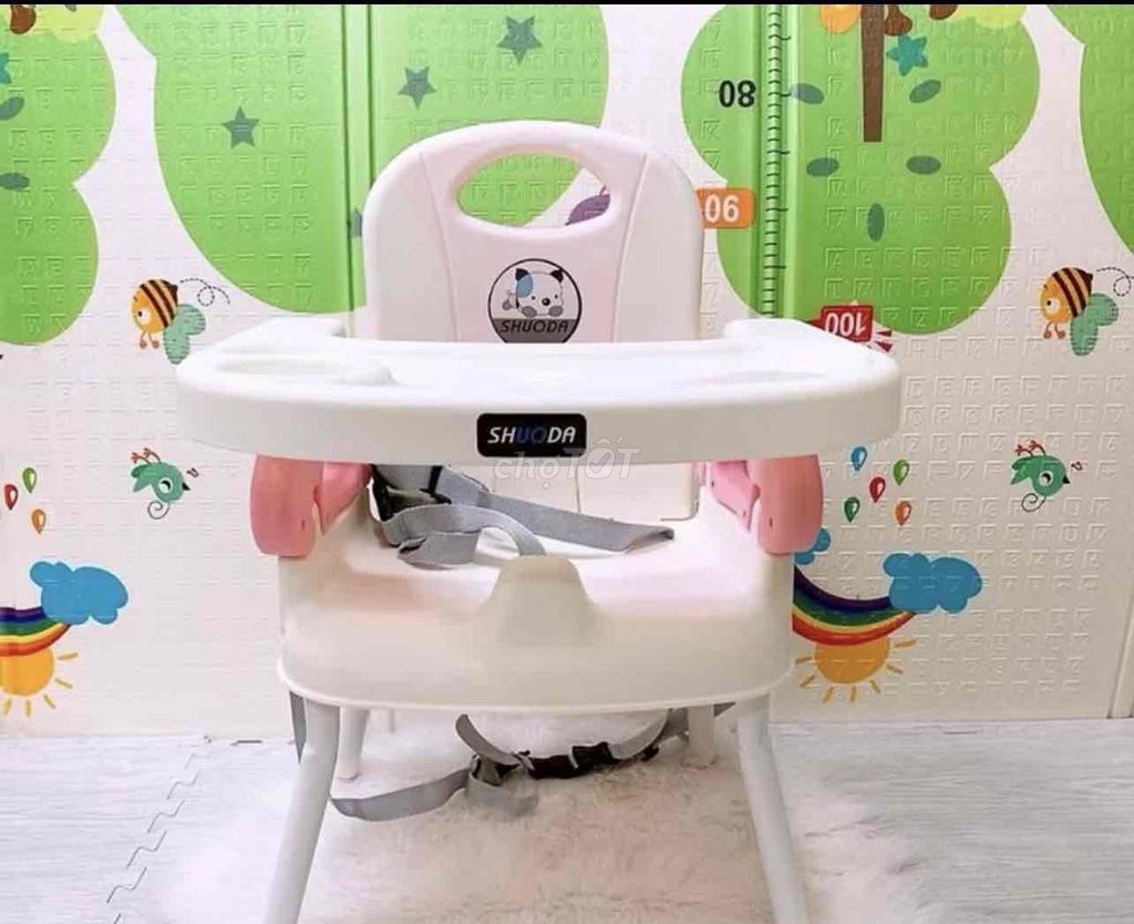 Ghế ăn dặm SHUODA Trắng hồng. Mua bán Mẹ và bé tại Thành phố Dĩ An Bình Dương được đăng bởi trương thị hồng hình 1