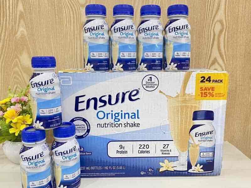 Sữa Ensure Nước , Thùng 24 chai 237ml mỹ ( Hương V