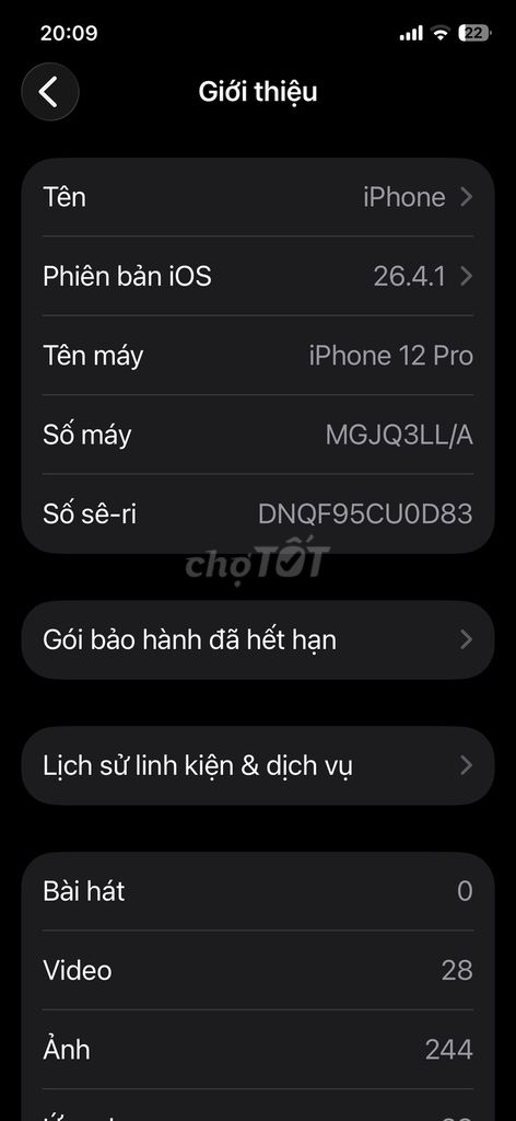 Apple iPhone 12 Pro Đã thay pin. Mua bán Điện thoại tại Quận 12 Tp Hồ Chí Minh được đăng bởi Điểm hình 1