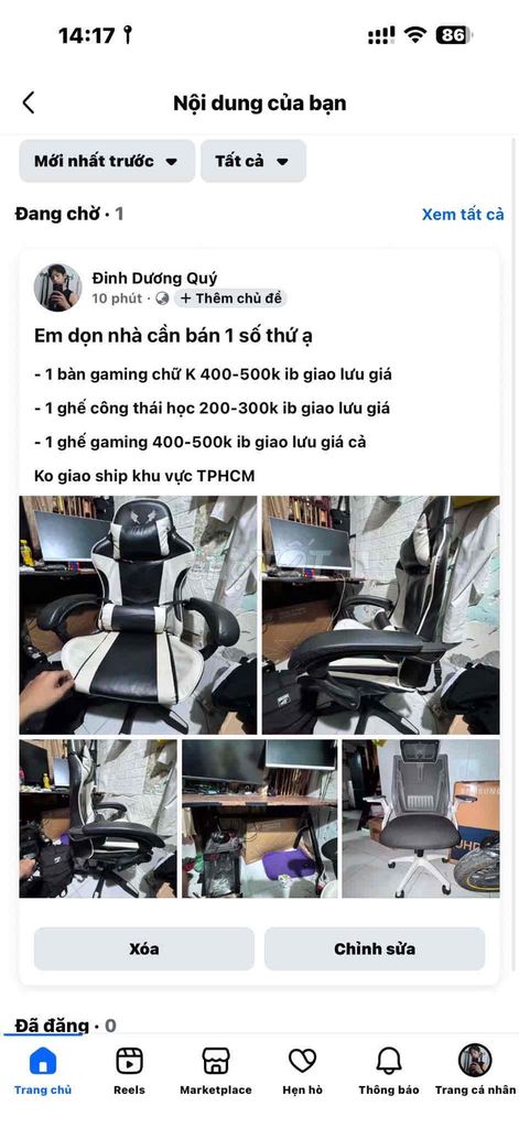 Bàn máy tính Gỗ Nâu. Mua bán Bàn ghế tại Quận Bình Thạnh Tp Hồ Chí Minh được đăng bởi đinh ngọc trâm  hình 1