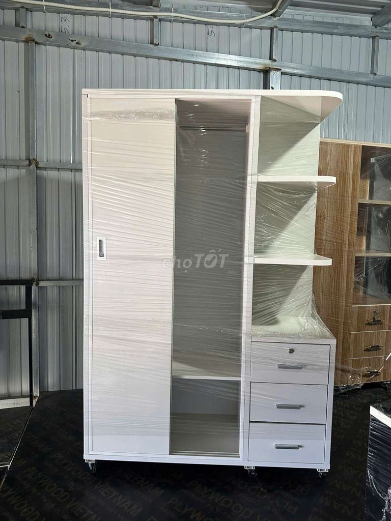 Tủ quần áo nhựa trắng 2 cánh 1m87x1m25x45. Mua bán Tủ, kệ gia đình tại Quận Cẩm Lệ Đà Nẵng được đăng bởi Mimon shop hình 1