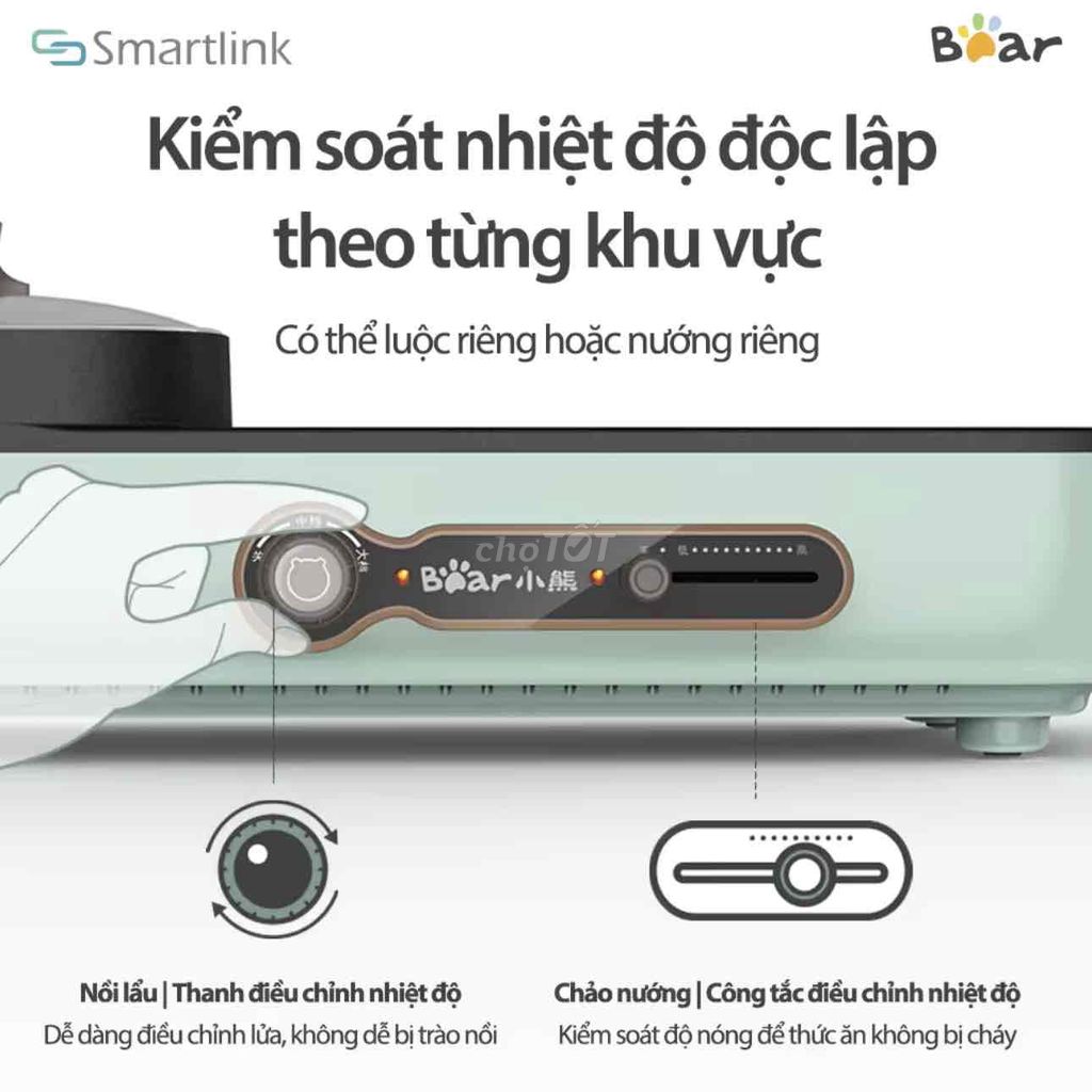 BẾP NƯỚNG VÀ LẨU ĐA NĂNG Bear DKL=C15G1 (mới 99%)