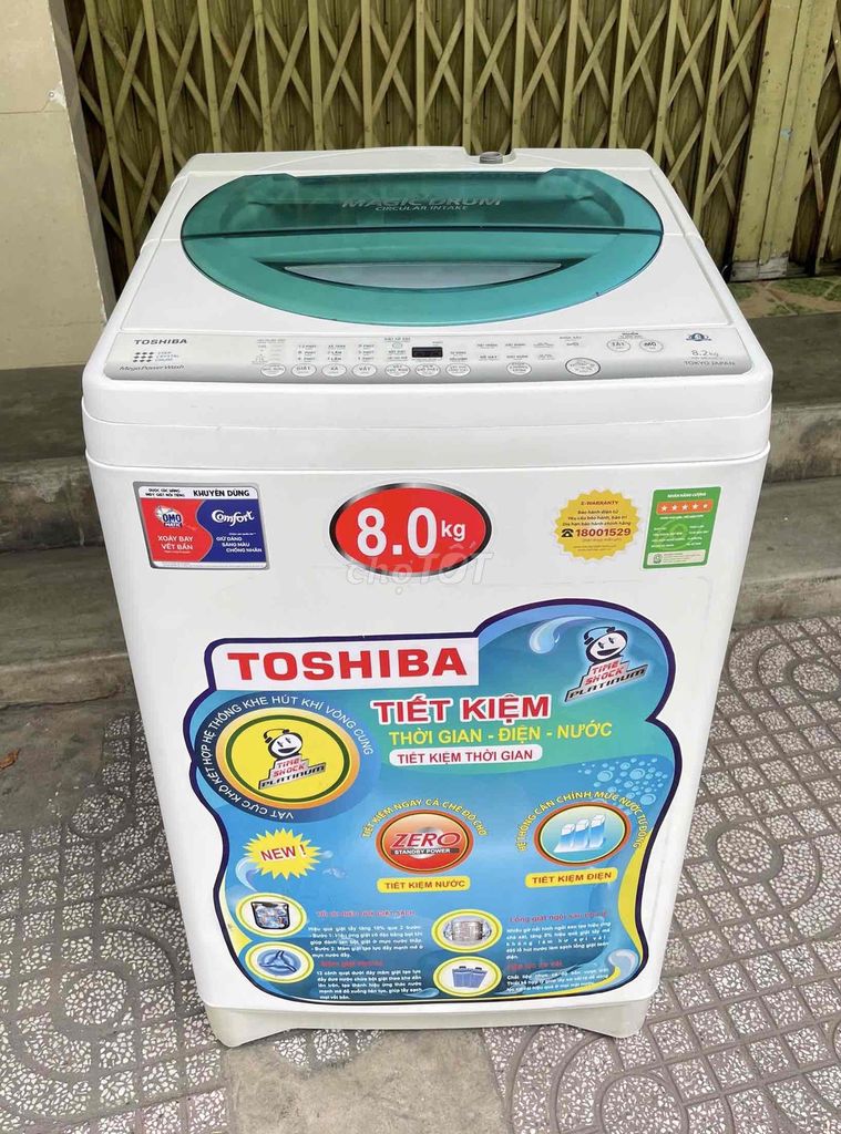 Máy giặt Toshiba 8.2kg giặt vắt êm tiết kiệm