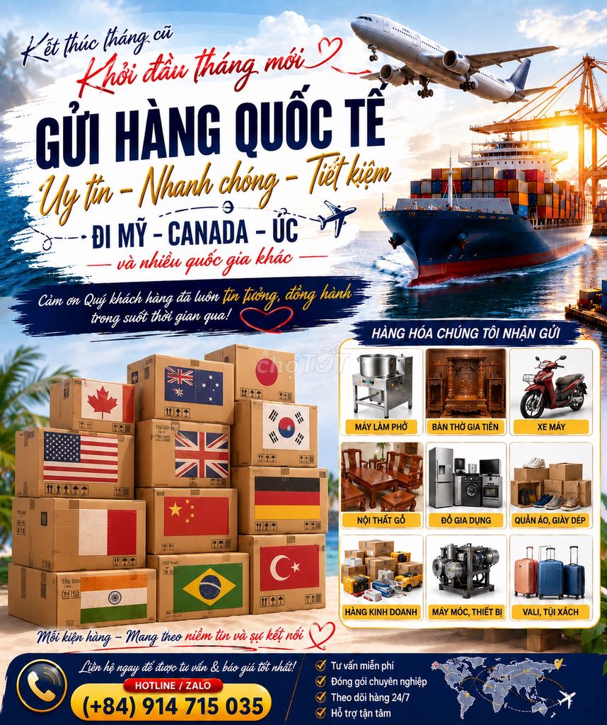 Dịch vụ gửi hàng quốc tế đi Mỹ, Canada, Úc. Dịch vụ tại Quận Phú Nhuận Tp Hồ Chí Minh được đăng bởi Thanh Tân hình 1