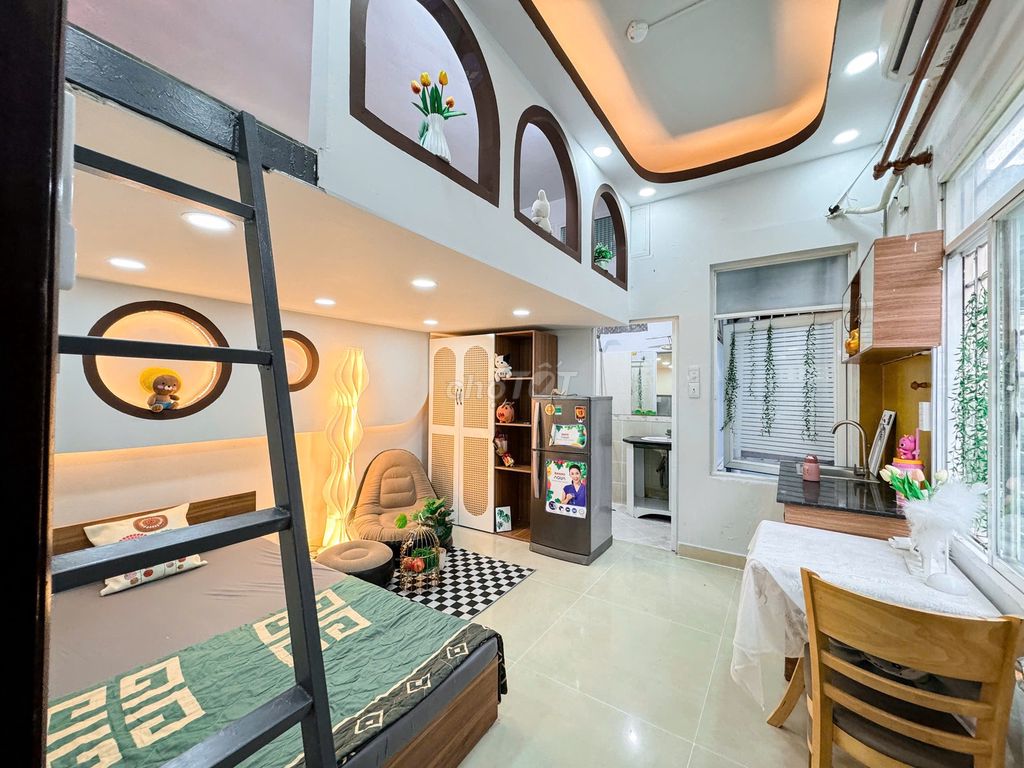 🏡 PHÒNG GÁC DÀI 5M - 2 CHỖ NGỦ FULL NỘI THẤT TẠI BẢY HIỀN