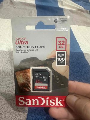Thẻ nhớ máy ảnh SanDisk Ultra SDHC 32GB 100MB/s