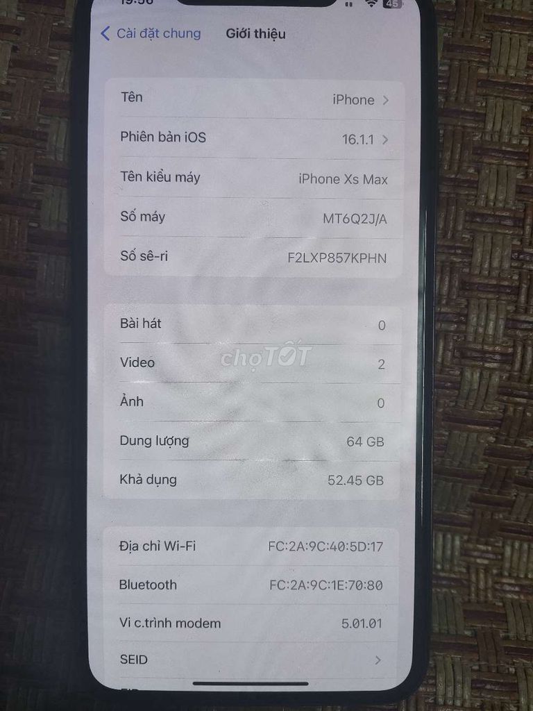 Xs Max 64GB Đen. Mua bán Điện thoại tại Quận Hà Đông Hà Nội được đăng bởi Văn Duy hình 1
