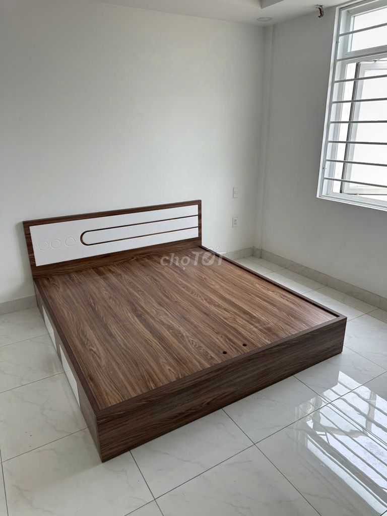 Giường ngủ gỗ MDF 1m6 x 2m 2 hộp kéo. Mua bán Giường, chăn ga gối nệm tại Thành phố Dĩ An Bình Dương được đăng bởi Phương hoa hình 1