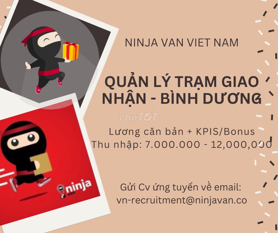 TUYỂN QUẢN LÝ TRẠM GIAO NHẬN TẠI BÌNH DƯƠNG