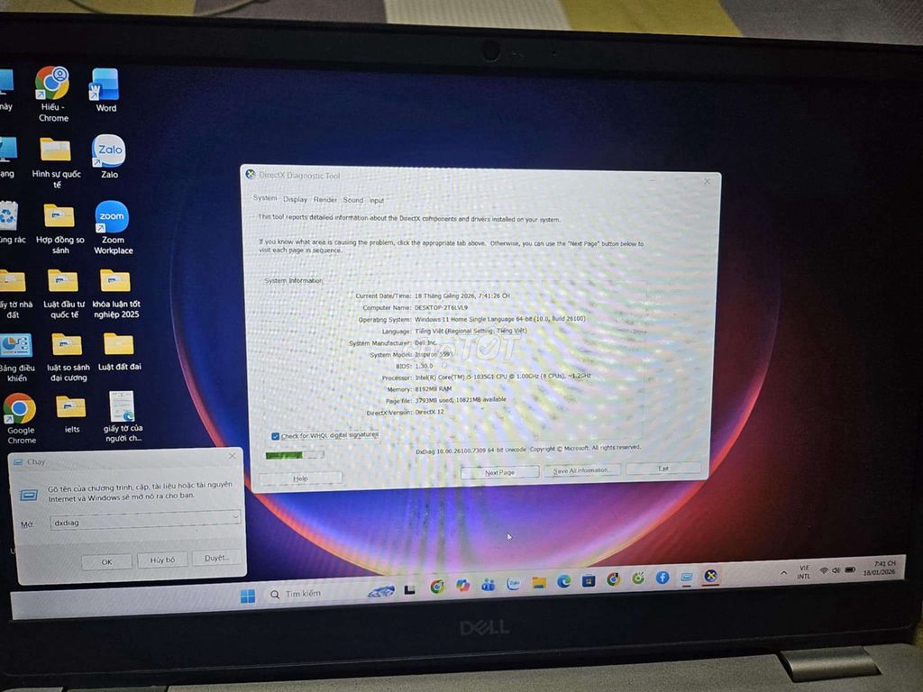 Dell Inspiron N5593. Mua bán Laptop tại Quận Nam Từ Liêm Hà Nội được đăng bởi Vũ Quang Huy hình 1