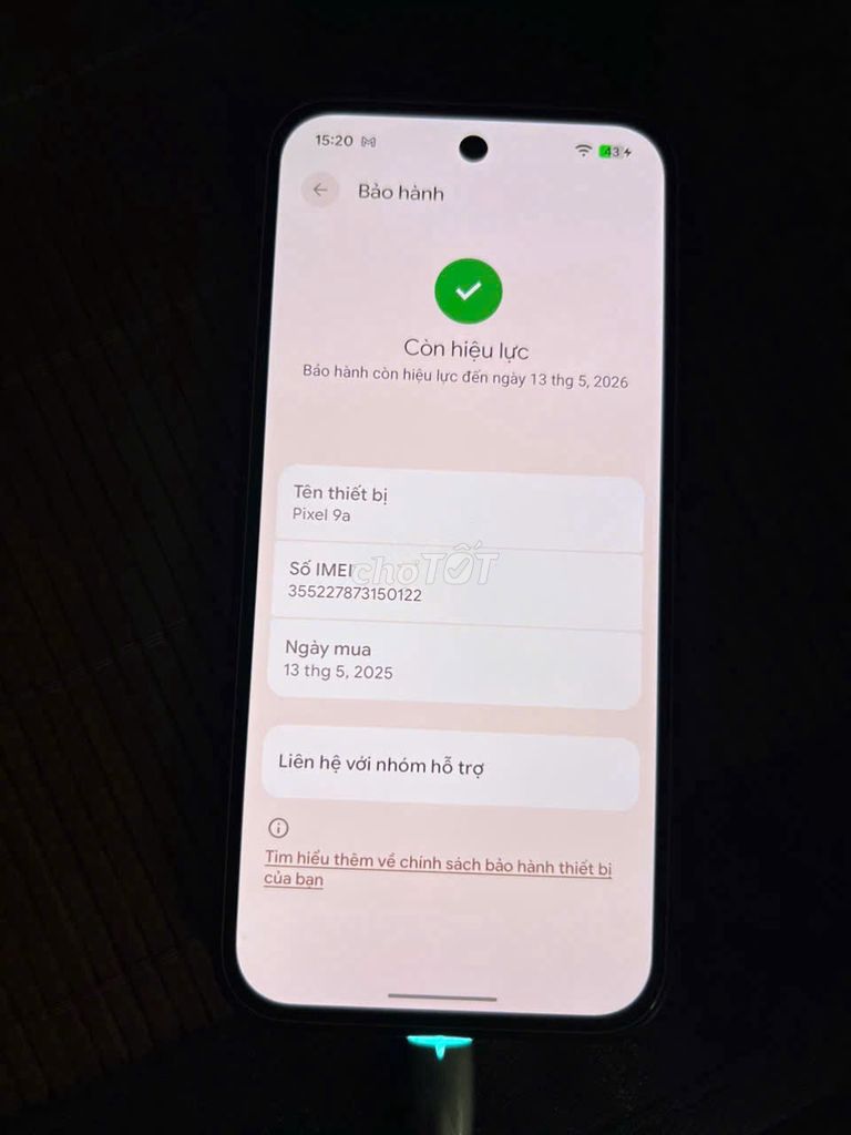 Google Pixel 9a 128GB Đen Mỹ 99%. Mua bán Điện thoại tại Quận Tân Bình Tp Hồ Chí Minh được đăng bởi Thanh Hiệp hình 1