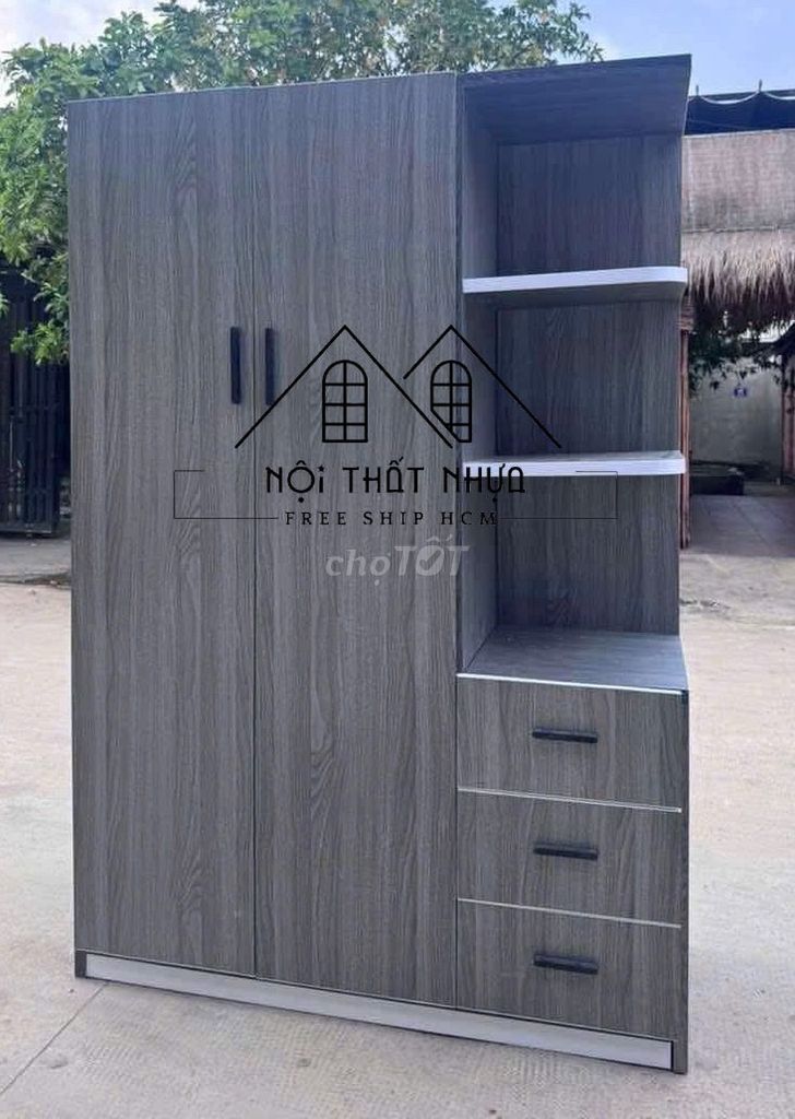 Tủ quần áo Nhựa Xám 1m8 Mới. Mua bán Tủ, kệ gia đình tại Thành phố Dĩ An Bình Dương được đăng bởi Nội thất giá xưởng hình 1