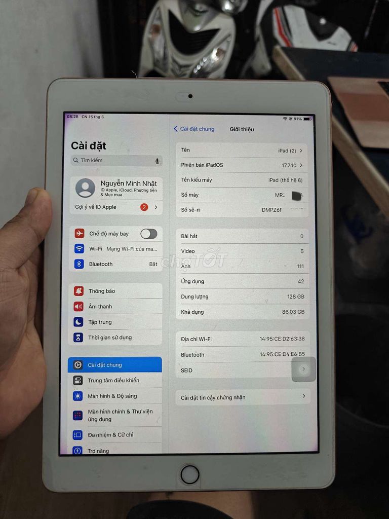 Apple iPad Gen 6 128GB Vàng hồng. Mua bán Máy tính bảng tại Quận Đống Đa Hà Nội được đăng bởi Mac8868 hình 1