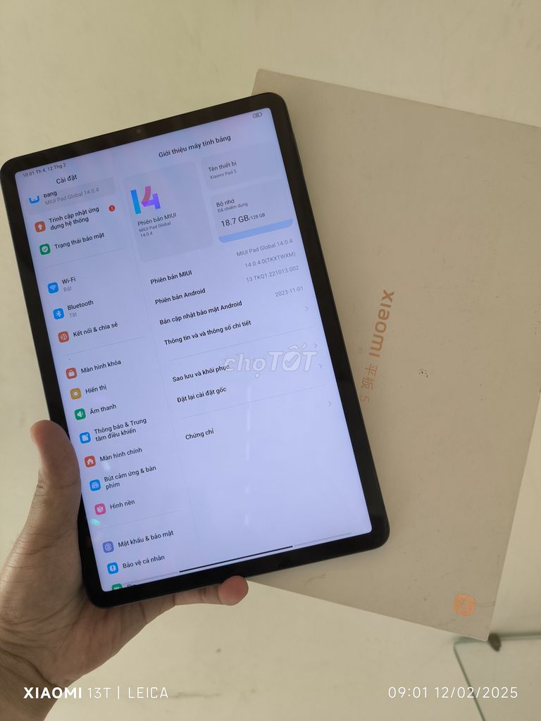 Xiaomi Pad 5 6/128 màu đen quốc tế