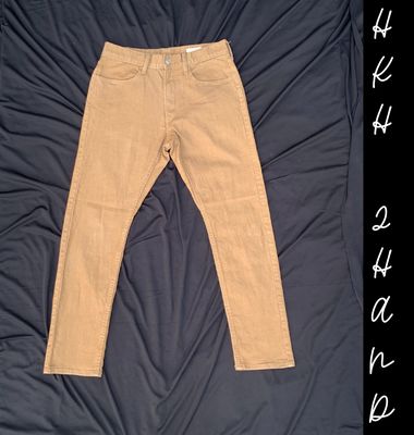 Quần jeans NHẬT màu bò nhạt, sz 29, denim cứng vừa
