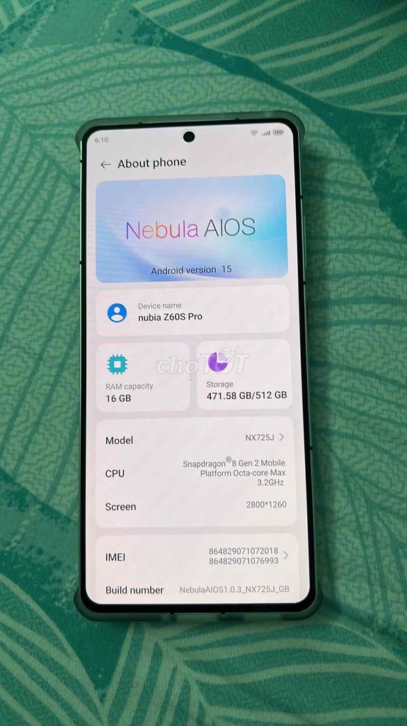 Nubia Z60S Pro 16GB/512GB. Mua bán Điện thoại tại Quận 3 Tp Hồ Chí Minh được đăng bởi Trần Hào hình 1