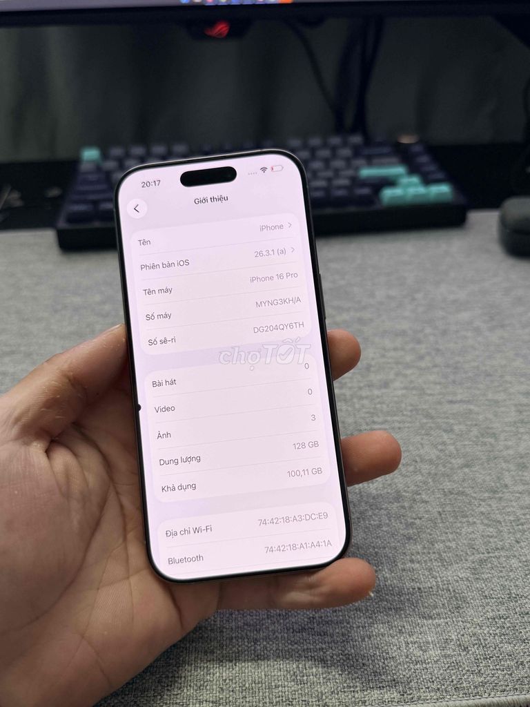 iPhone 16 Pro 128GB Natural kh/a zin sạch. Mua bán Điện thoại tại Thành phố Thủ Đức Tp Hồ Chí Minh được đăng bởi Võ Nhân hình 1