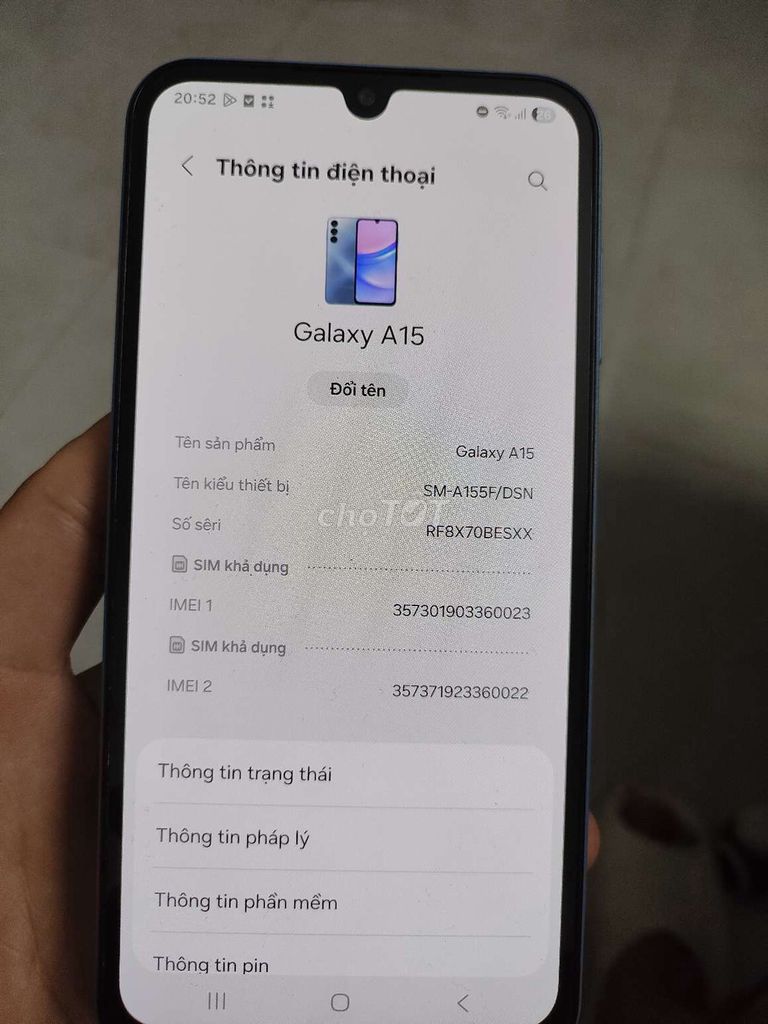 Samsung Galaxy A15 Xanh. Mua bán Điện thoại tại Quận Hoàng Mai Hà Nội được đăng bởi Đỗ Quang Diện hình 1