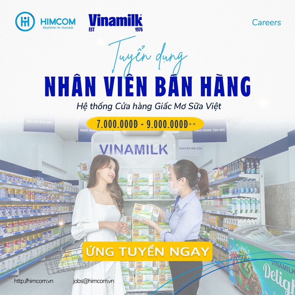 Bắc Ninh | Tuyển Nhân Viên Bán Hàng CH VINAMILK