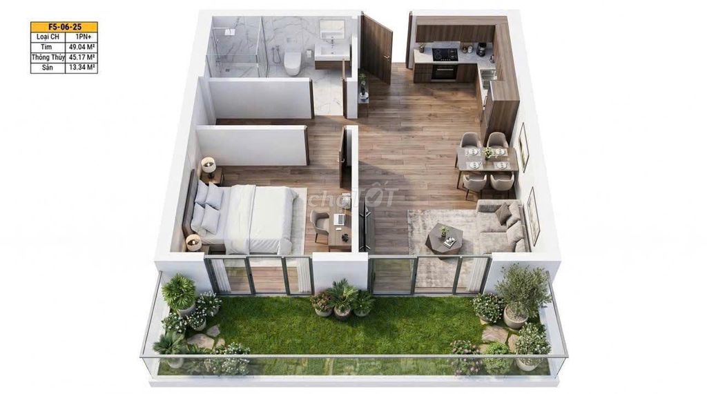 Căn Sân Vườn 98m2 FourS Tower Chỉ 2.7 tỷ - Chiết khấu 24% 