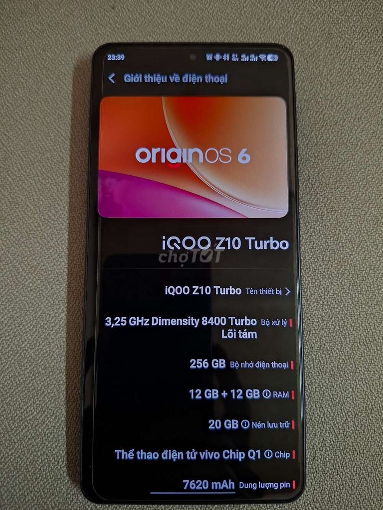 iQOO Z10 Turbo 12GB/256GB Đen Đã sử dụng. Mua bán Điện thoại tại Thành phố Thủ Đức Tp Hồ Chí Minh được đăng bởi Hồ Uy Vũ hình 1