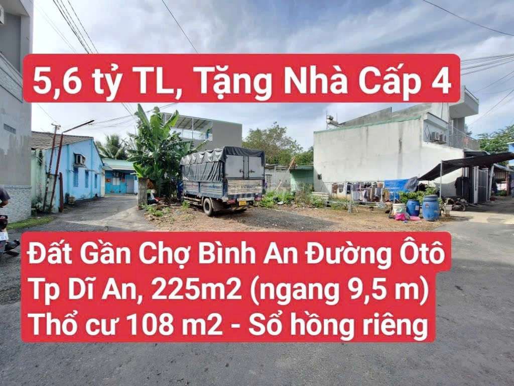 🆘 Đất Gần Chợ Bình An, Ngã Tư Bình Thung P. Bình An, Tp. Dĩ An