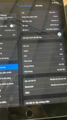 Ipad air 2 64gb, máy khá, 98%, pin 85%. Mua bán Máy tính bảng tại Quận Ninh Kiều Cần Thơ được đăng bởi Hoàng Khang