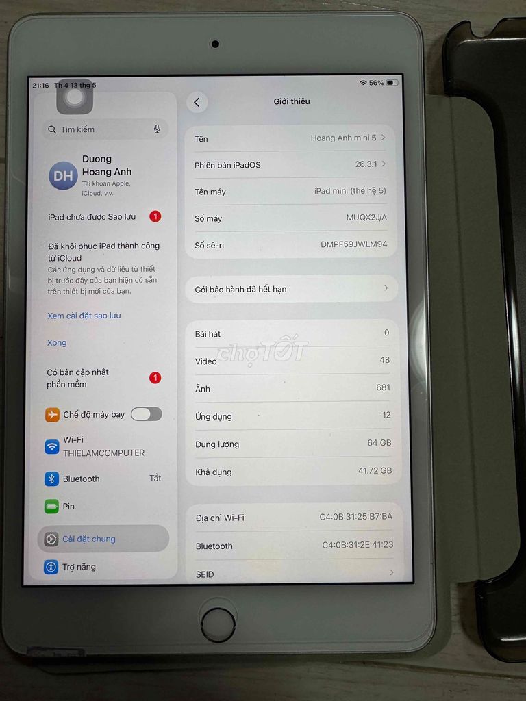 Apple iPad Mini 5 64GB Bạc. Mua bán Máy tính bảng tại Thành phố Thủ Đức Tp Hồ Chí Minh được đăng bởi Dương Hoàng Anh hình 1