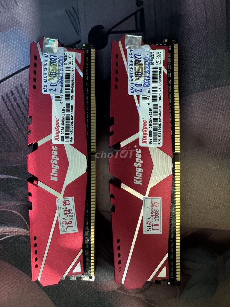 RAM KingSpec 16GB Đỏ 3200MHz. Mua bán Linh kiện (RAM, Card...) tại Huyện Phú Vang Thừa Thiên Huế được đăng bởi Tên chưa cung cấp hình 1