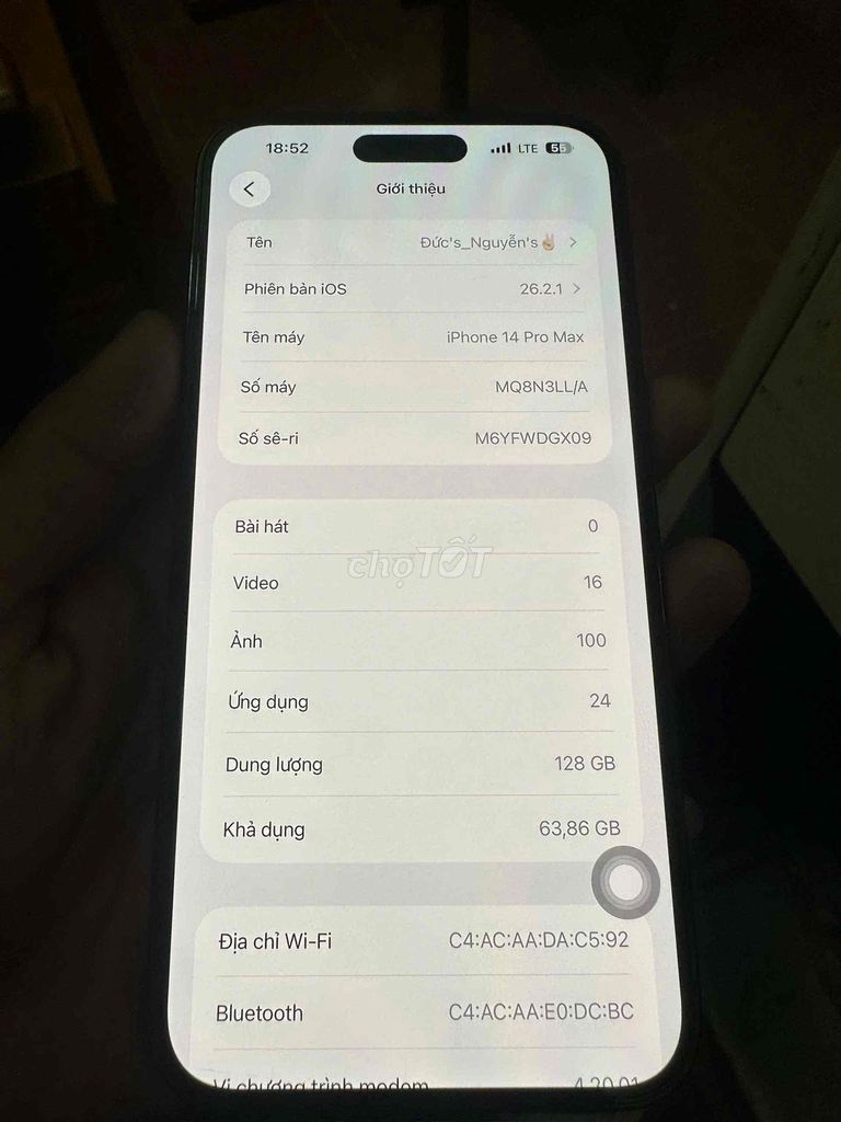 Apple iPhone 14 Pro Max 128GB Đen. Mua bán Điện thoại tại Huyện Long Thành Đồng Nai được đăng bởi Nguyễn Huỳnh Đức hình 1