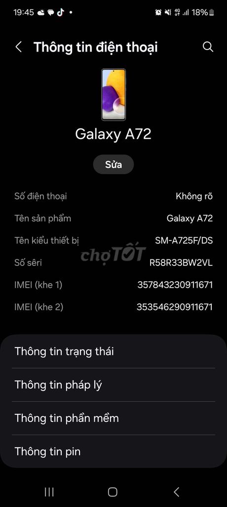 Samsung a72. Mua bán Điện thoại tại Quận Hai Bà Trưng Hà Nội được đăng bởi Xa Kỉ Niệm hình 1