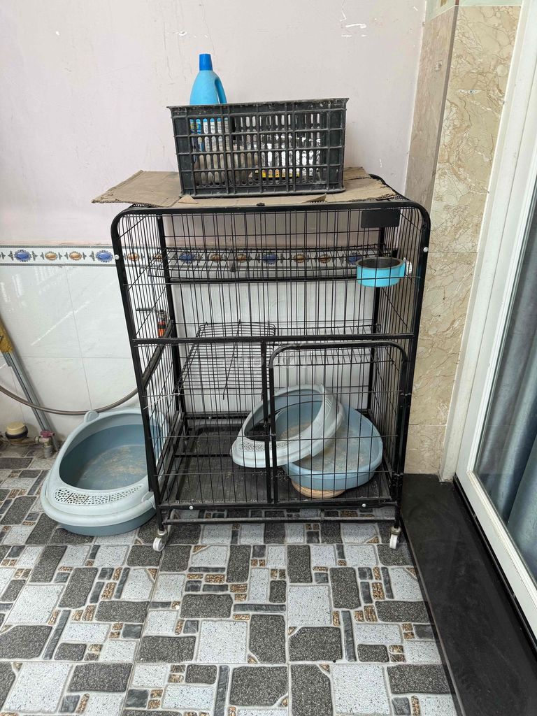 Chuồng mèo kim loại 78x53x108cm 3 tầng Đen. Mua bán Phụ kiện, Thức ăn, Dịch vụ tại Huyện Nhà Bè Tp Hồ Chí Minh được đăng bởi Hằng hình 1
