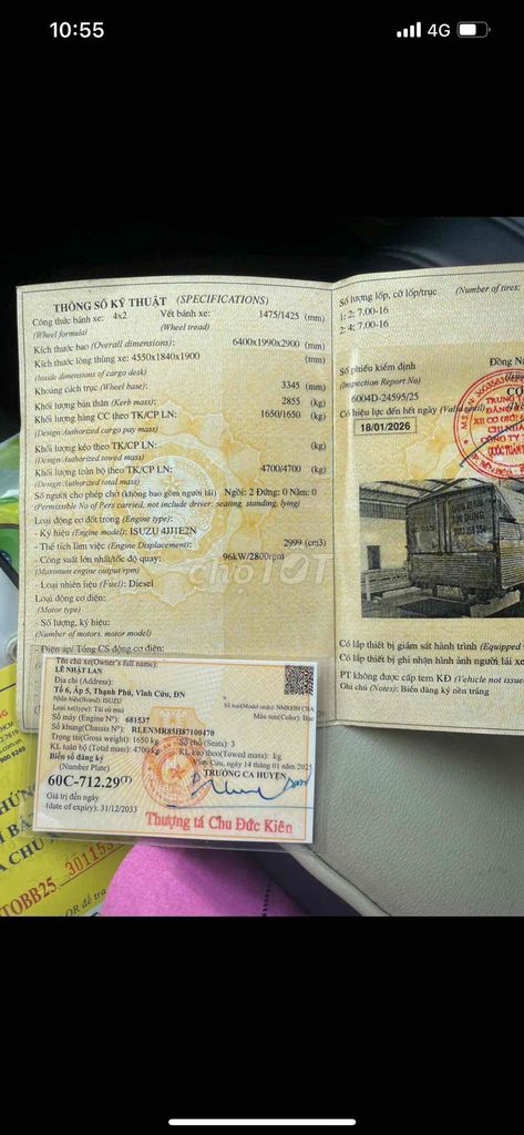 Tải Isuzu 1tấn7 đời 2008 đầu vuông kèo bạt. Mua bán Xe tải, xe ben tại Thành phố Biên Hòa Đồng Nai được đăng bởi Nhan Hùng Thanh Phong hình 5