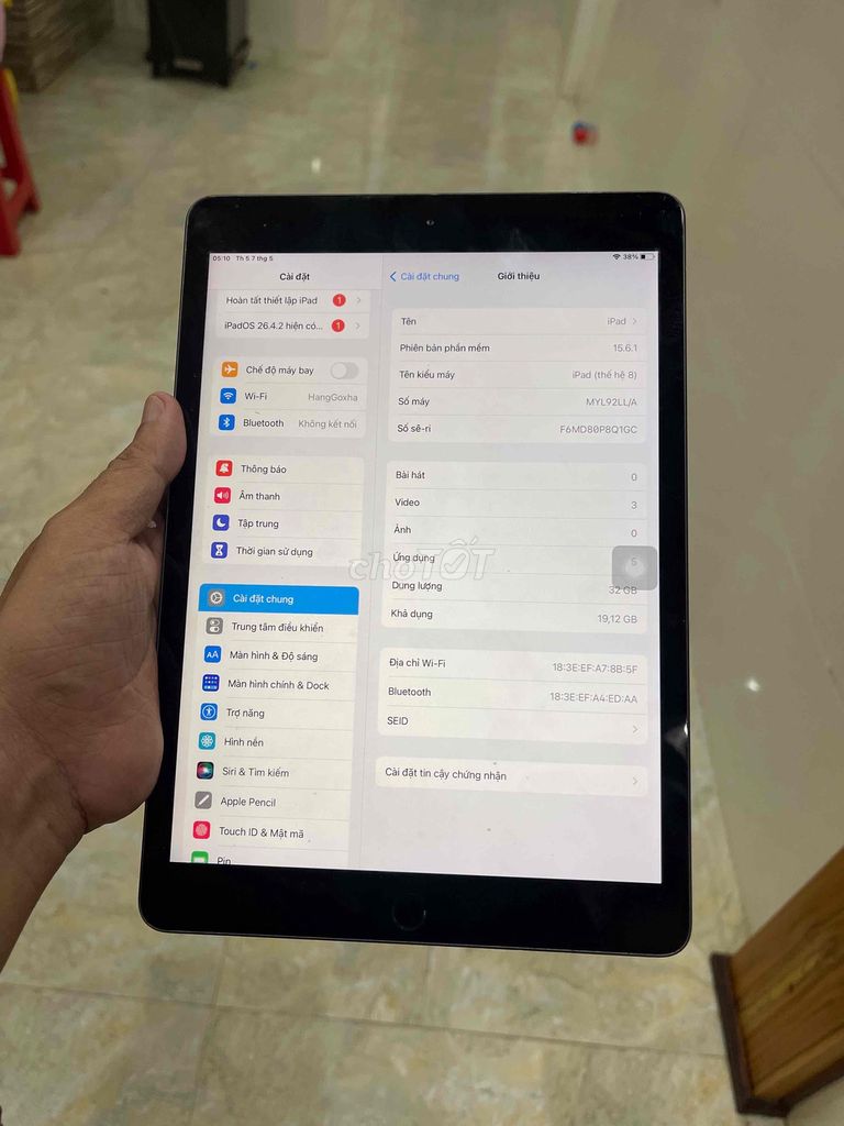Apple iPad thế hệ 8 32GB Xám. Mua bán Máy tính bảng tại Thành phố Buôn Ma Thuột Đắk Lắk được đăng bởi trung  hình 1