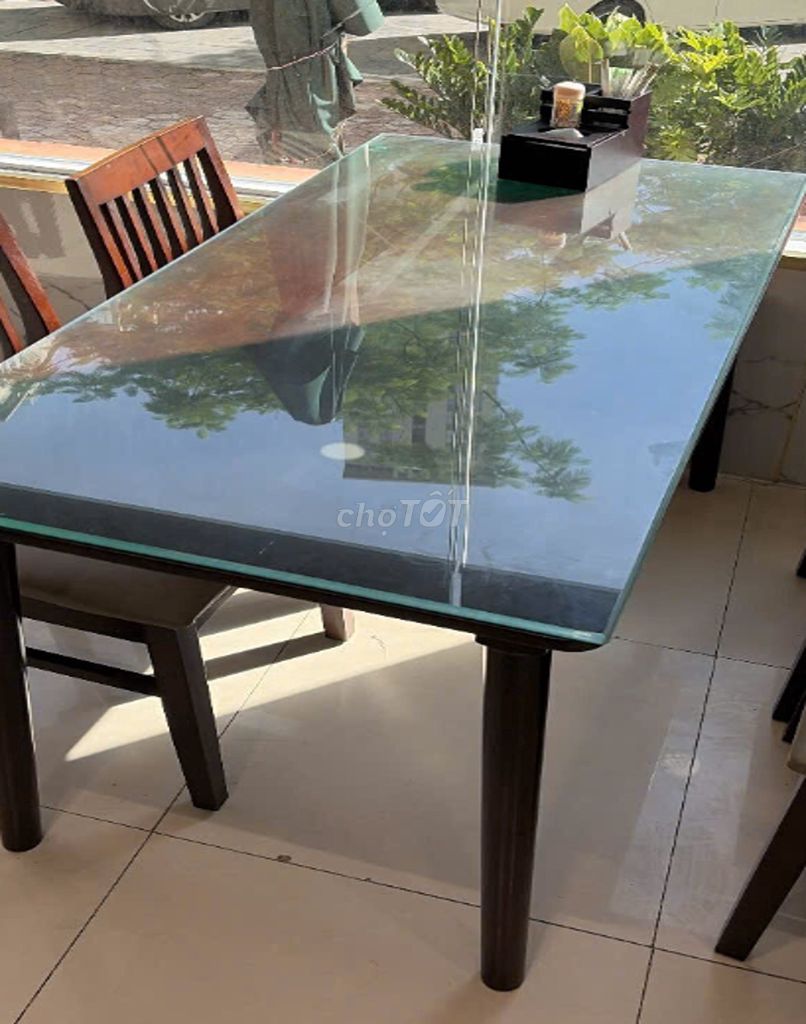 Combo 6 bộ Bàn ăn mặt kính chân gỗ 1.4m 4 ghế. Mua bán Bàn ghế tại Quận Cầu Giấy Hà Nội được đăng bởi Trần Mạnh Hùng hình 1
