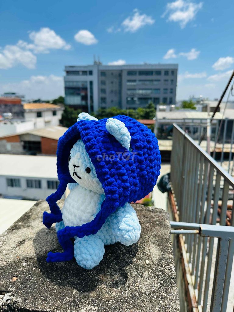 [Handmade] Mèo đội mũ sz to Bằng Len Nhung Đũa