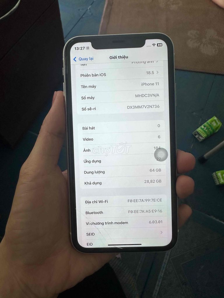 Apple iPhone 11 64GB Trắng Đã dùng. Mua bán Điện thoại tại Thành phố Dĩ An Bình Dương được đăng bởi Nguyễn Hải hình 1