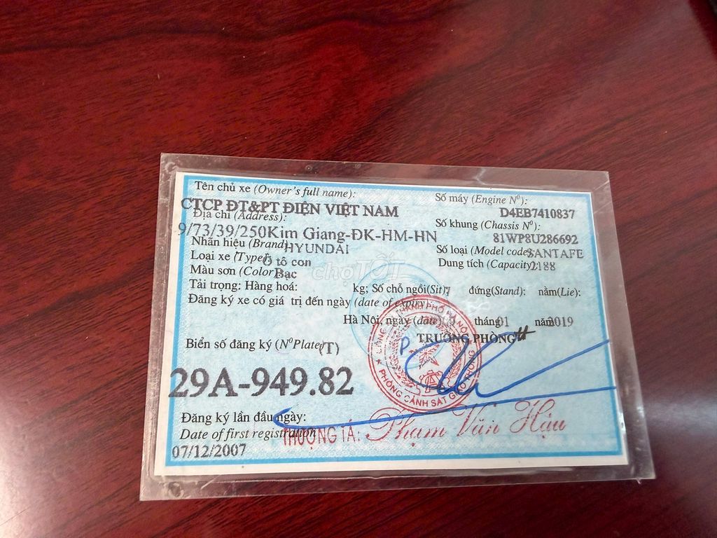 Hyundai Santa Fe 2007 2.2L 4WD - 313000 km. Mua bán Ô tô tại Quận Thanh Xuân Hà Nội được đăng bởi Nguyễn Trọng Tuyên hình 19