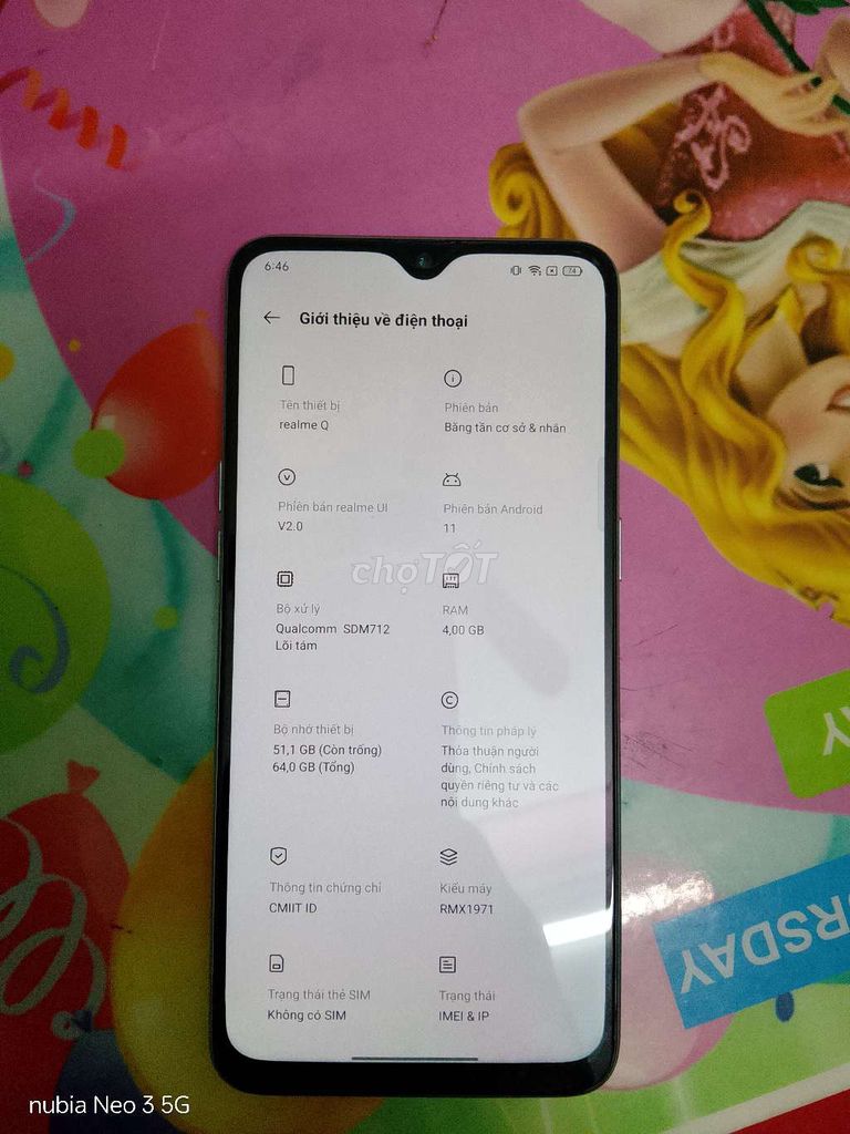 Realme Q 4GB/64GB Trắng. Mua bán Điện thoại tại Thành phố Bắc Giang Bắc Giang được đăng bởi Người cô độc hình 1