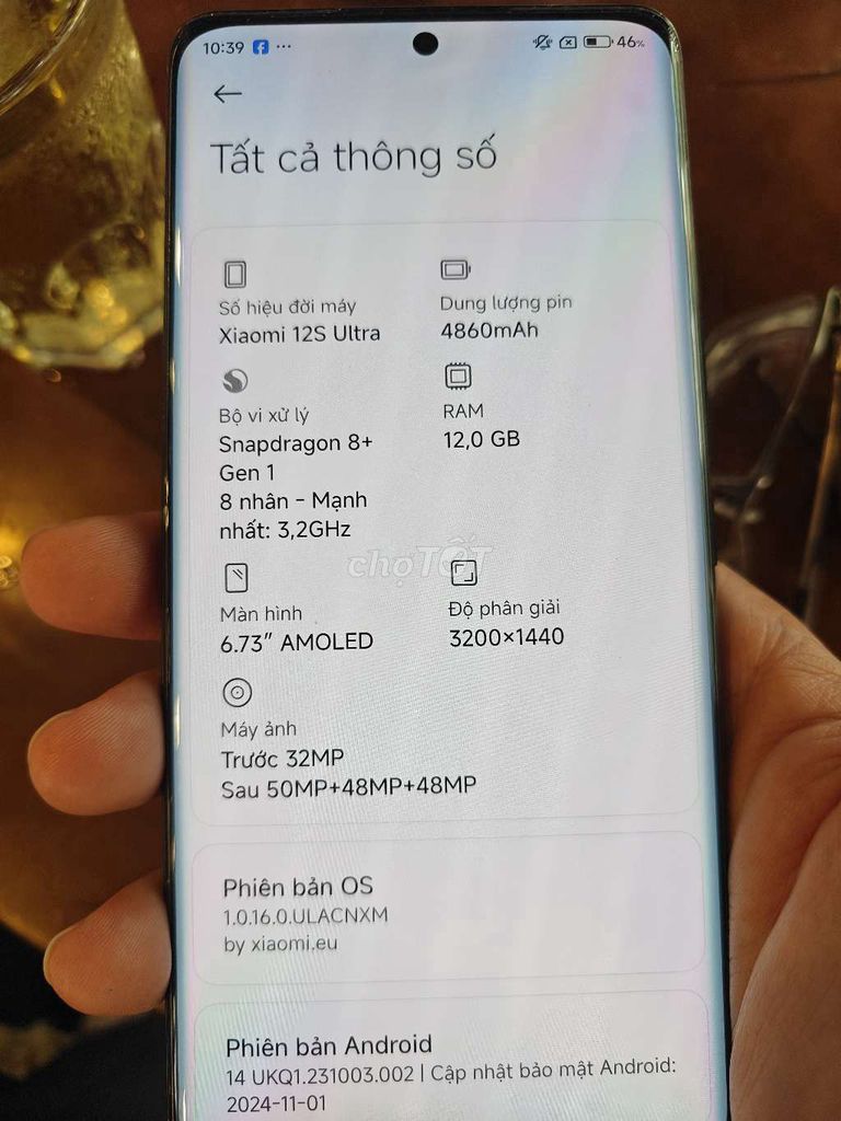 Xiaomi 12S Ultra 512GB 97%. Mua bán Điện thoại tại Quận Tân Bình Tp Hồ Chí Minh được đăng bởi huy nguyen hình 1