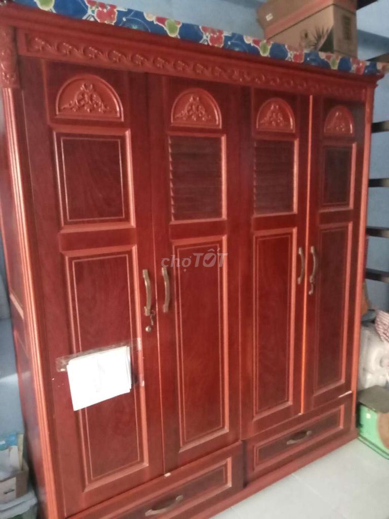 Tủ quần áo gỗ tự nhiên 1.7x2m 95%. Mua bán Tủ, kệ gia đình tại Huyện Cần Giuộc Long An được đăng bởi Thinh hình 1