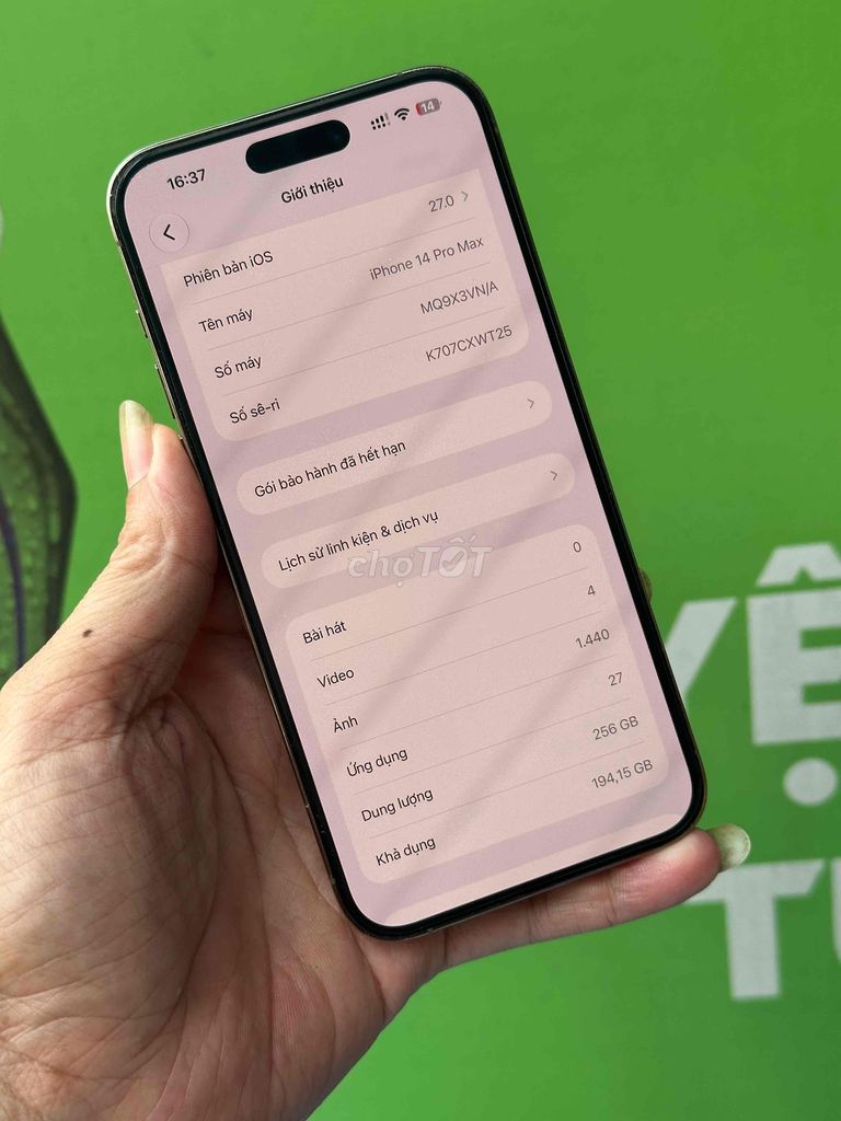 Apple iPhone 14 Pro Max 256GB Vàng 98%. Mua bán Điện thoại tại Quận Bình Tân Tp Hồ Chí Minh được đăng bởi nguyễn sang  hình 1
