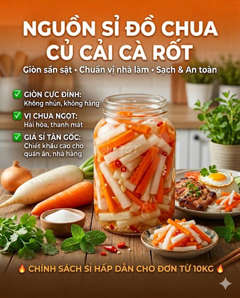 Củ cải ngâm chua ngọt / đồ chua bán bánh mì 1kg. Mua bán Đồ ăn, thực phẩm và các loại khác tại Quận Bình Tân Tp Hồ Chí Minh được đăng bởi Thương Nguyễn (Thương Thương) hình 1