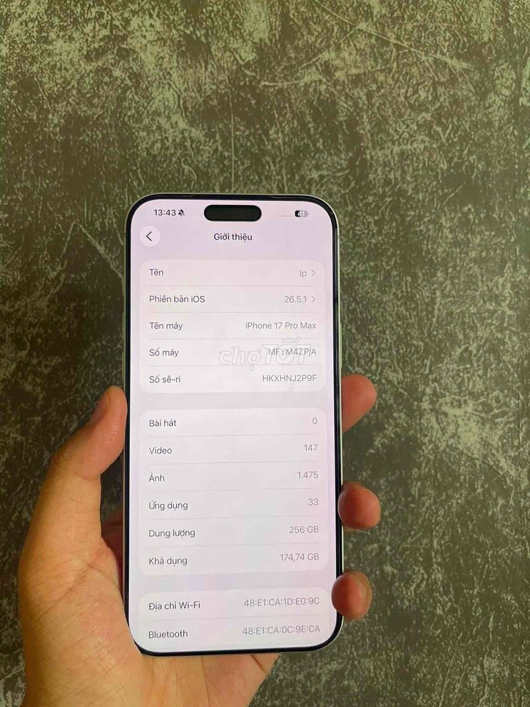 Apple iPhone 17 Pro Max 256GB Pin Bình thường. Mua bán Điện thoại tại Quận Cầu Giấy Hà Nội được đăng bởi Đoàn Quý Minh hình 1