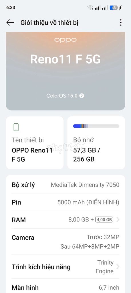 Bán oppo reno11F máy nguyên bản mới 99%. Mua bán Điện thoại tại Quận Cầu Giấy Hà Nội được đăng bởi Bùi Hòa hình 1