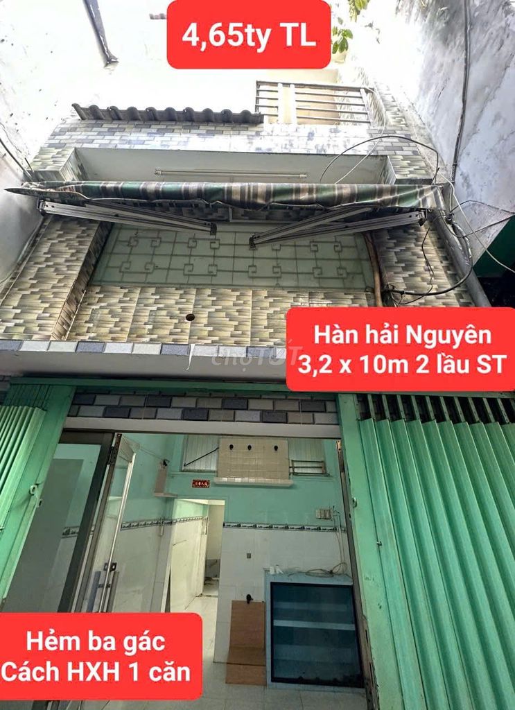 Дом на ул. Хань Хай Нгуен, 3,2x10м, 2 этажа, рядом с проездом для авто